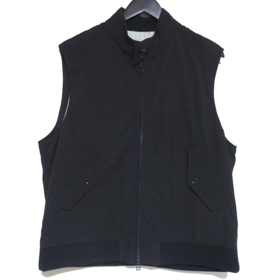 美品 Unlikely アンライクリー ピンストライプ柄ライニング ジップアップ ベスト ジレ ダークネイビー メンズ 古着 中古 USED 美品 Unlikely アンライクリー ピンストライプ柄ライニング ジップ