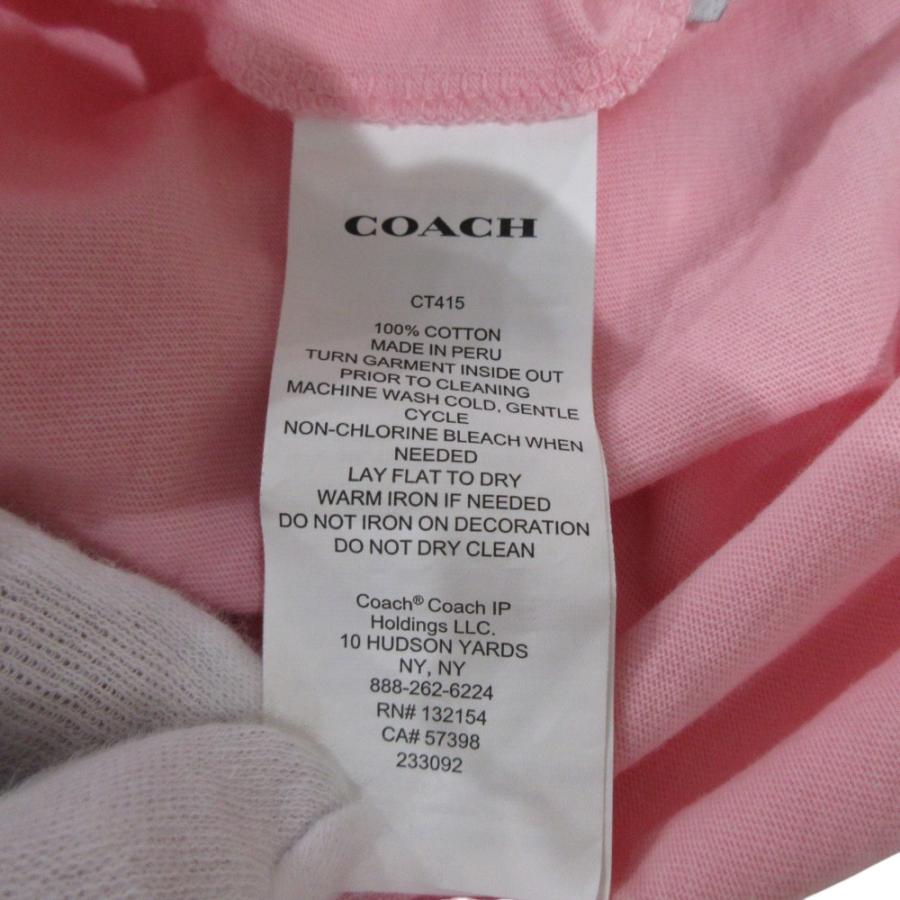 美品 COACH コーチ 2024年モデル アイスクリーム ボードウォーク クロップド Tシャツ カットソー S ピンク レディース 古着 中古 USED COACH（コーチ） 美品 2024年モデル アイスクリーム ボードウォーク