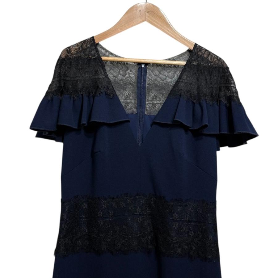 Tadashi Shoji 美品 タダシショージ 半袖 ストレッチ レース切り替え