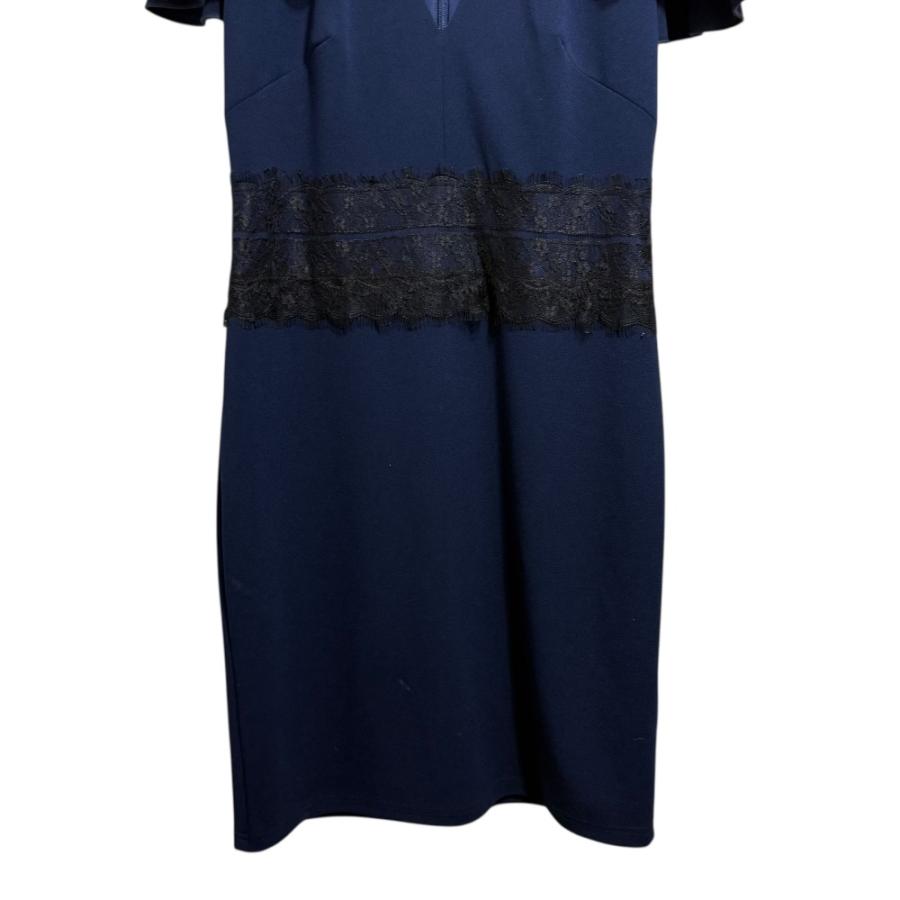 Tadashi Shoji 美品 タダシショージ 半袖 ストレッチ レース切り替え 
