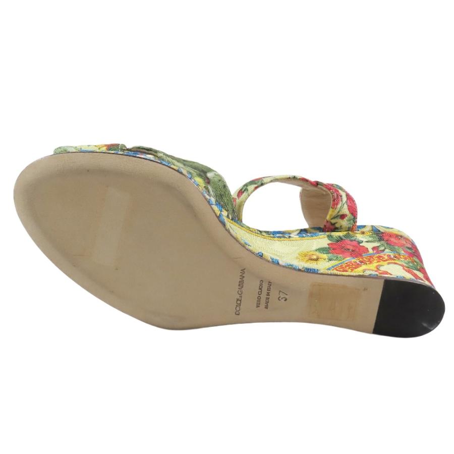 美品Dolce & Gabbana 花柄ウェッジサンダル サイズ37 DOLCE&GABBANA 未使用 ドルチェ＆ガッバーナ 花柄 サンダル