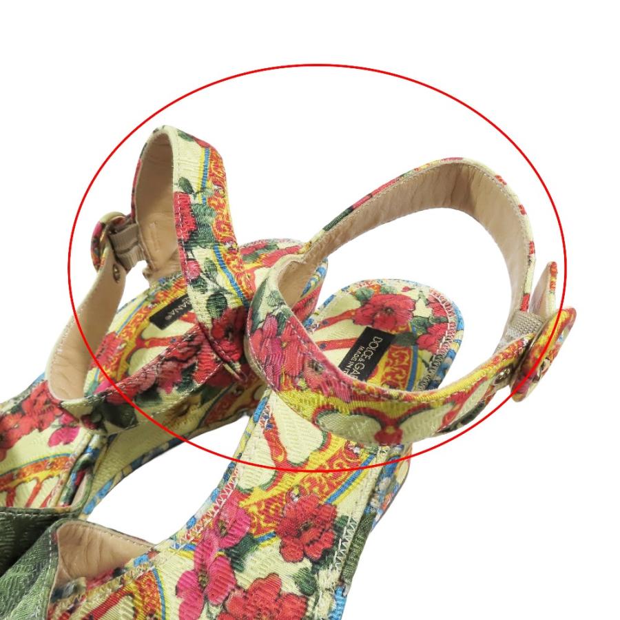 美品Dolce & Gabbana 花柄ウェッジサンダル サイズ37 DOLCE&GABBANA 未使用 ドルチェ＆ガッバーナ 花柄 サンダル