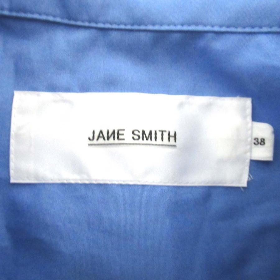 美品 24SS JANE SMITH ジェーンスミス COTTON BROAD HEM GATHER SHIRT ギャザーヘム 半袖 クロップド シャツ 24SSH-#403L 38 ブルー レディース 古着 中古 USED 美品 24SS JANE SMITH ジェーンスミス COTTON BROAD HEM GATHER SHIRT