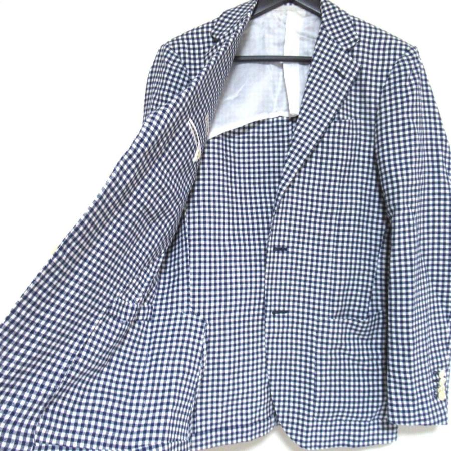 Caruso（カルーゾ） 美品 ギンガムチェック柄 ウールリネン シングル