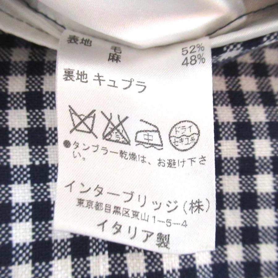Caruso（カルーゾ） 美品 ギンガムチェック柄 ウールリネン シングル