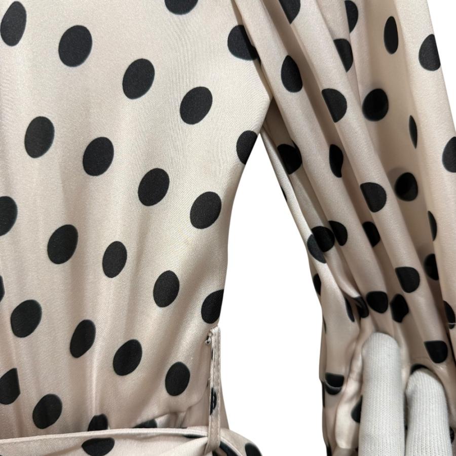 Estella.K 美品 エステラケー ドット柄 長袖 プリント ロング丈 タック