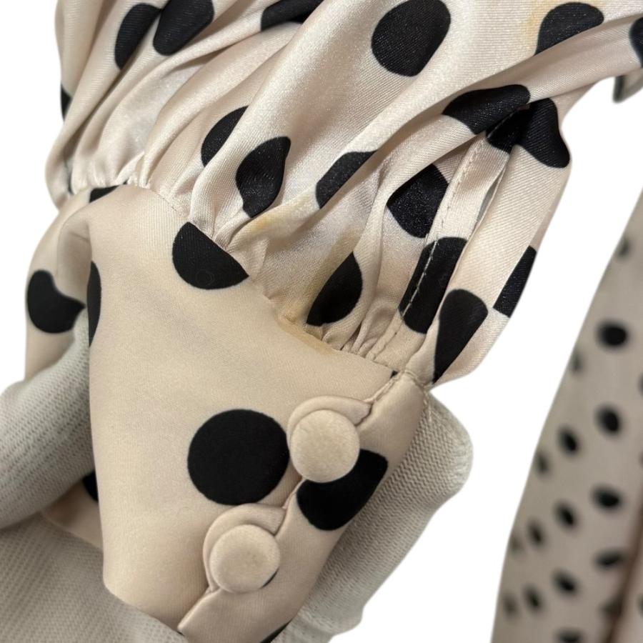 Estella.K 美品 エステラケー ドット柄 長袖 プリント ロング丈 タック