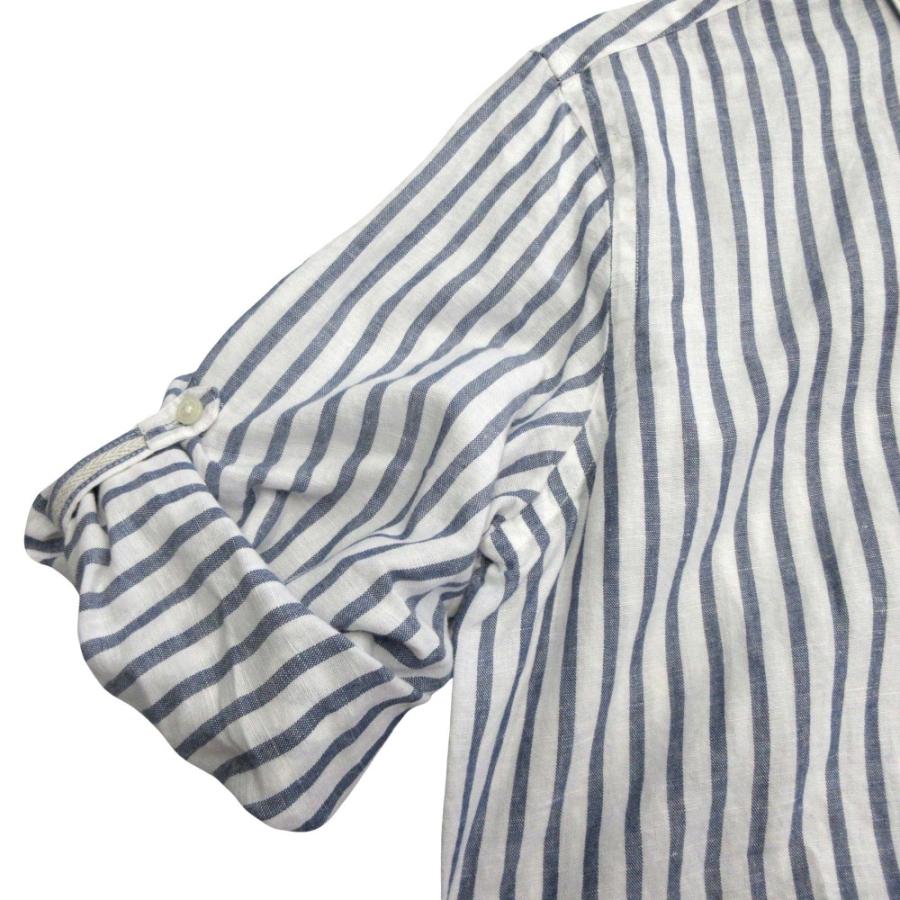 ZARA 美品 ザラ RELAXED FIT ストライプ柄 リネン シャツ