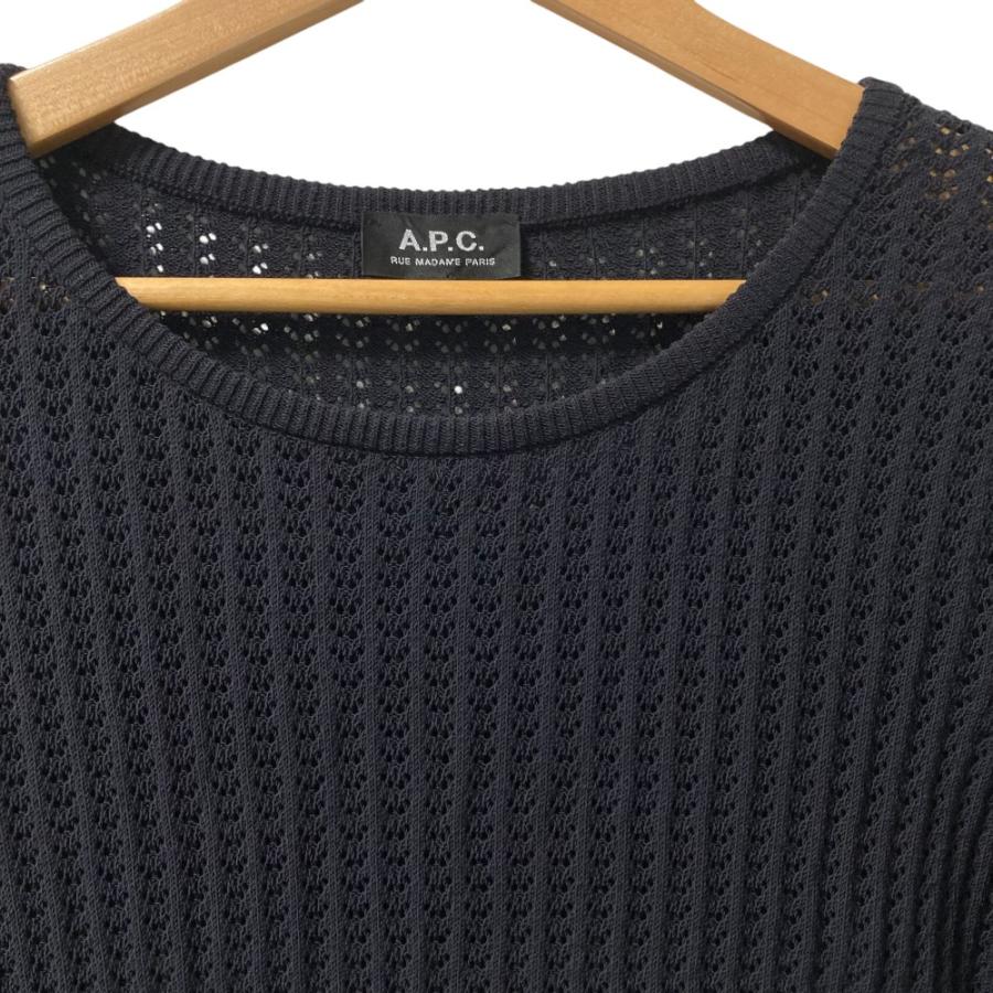 A.P.C.（アーペーセー） 新品同様 リネンブレンド 長袖 ひざ丈 透かし
