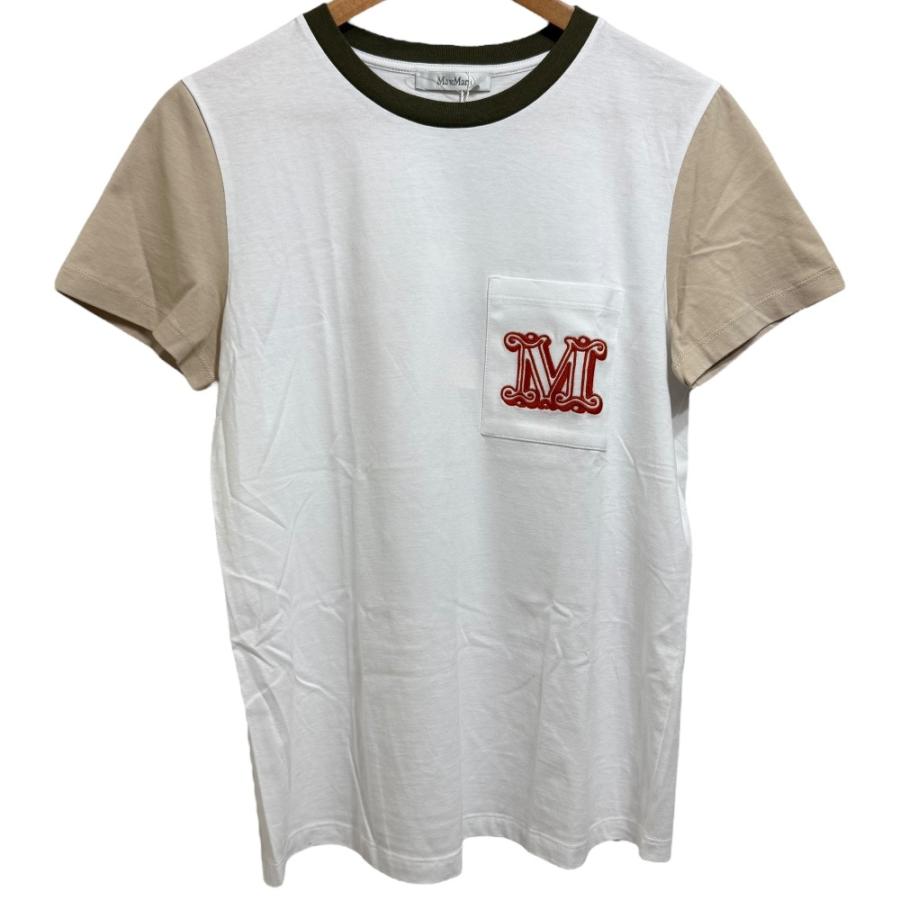 m*o様 【最終値下げ/新品未使用】マックスマーラ　Tシャツ　白 Max Mara（マックスマーラ） 未使用 グラム バイカラー 半袖 ロゴ T