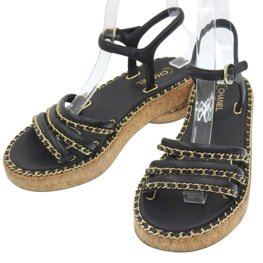 CHANEL（シャネル） 美品 レザー ココマーク チェーンストラップ