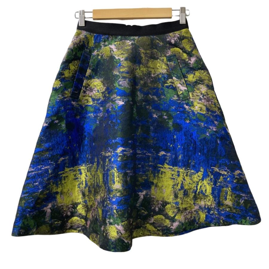 美品 M'S GRACY 2023 カメリア ジャガード フレアスカート 38 ☆エムズグレイシー M'S GRACY カメリア ジャガード フレアスカート 美