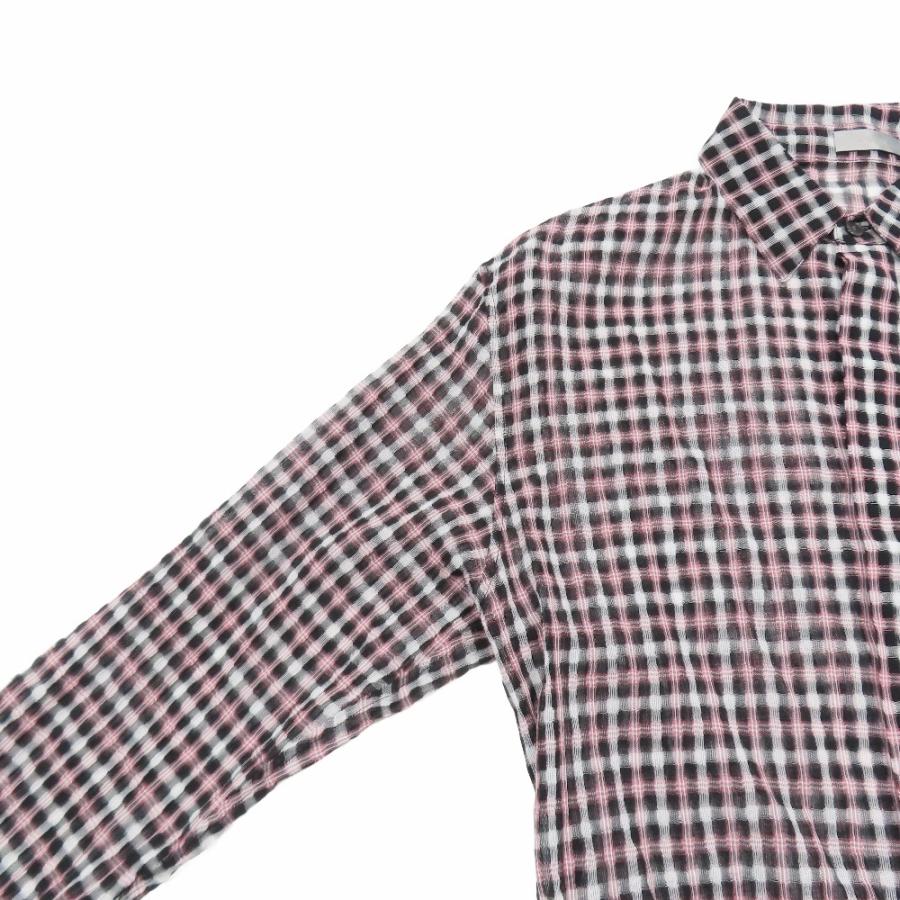 トップス 未使用 22ss DIOR ディオール シアー チェック シャツ 長袖