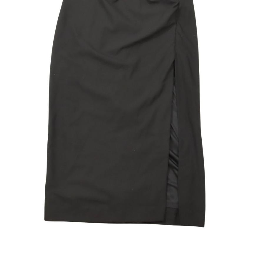 未使用【ザラ】ノースリーブ カットアウト ロング ワンピース プリーツ M 黒 ZARA - ZARA カットアウトディテール入りミディ丈ワンピース L