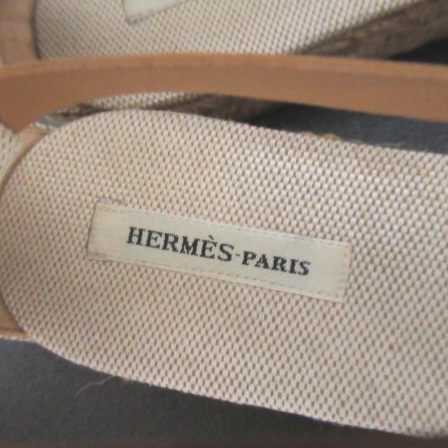 HERMES（エルメス） 良品 アンクルストラップ エスパドリーユ フラット