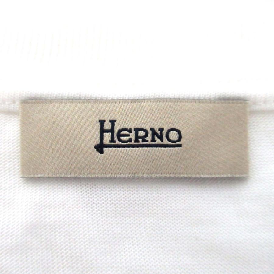 美品 24SS HERNO ヘルノ 半袖 ニット カットソー サイズ46 ホワイト レディース 古着 中古 USED HERNO（ヘルノ） 美品 24SS HERNO 半袖 ニット カットソー サイズ46
