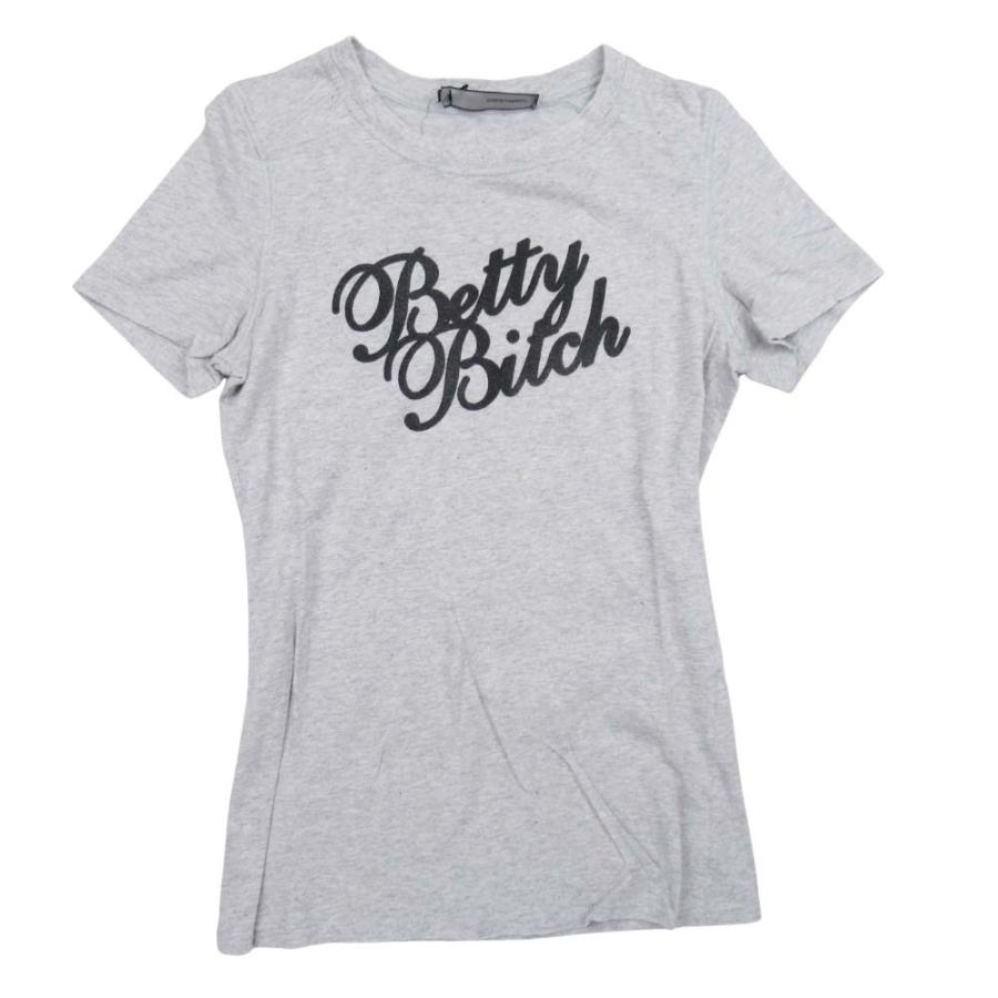 良品 DSQUARED2 ディースクエアード Tシャツ ロゴ プリント スリムシルエット 半袖 カットソー M 杢グレー レディース 古着 中古 USED DSQUARED2（ディースクエアード） 良品 Tシャツ ロゴ プリント スリム