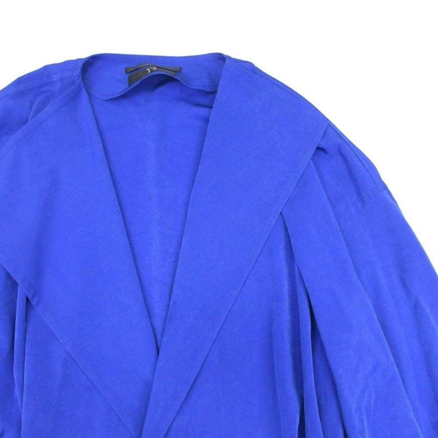 美品⭐️ヨウジヤマモトプリュスノアール トレンチコート リボン 袖レイヤード 青 AOYAMA 【洋服の青山】ダブル トレンチコート レディース スリー