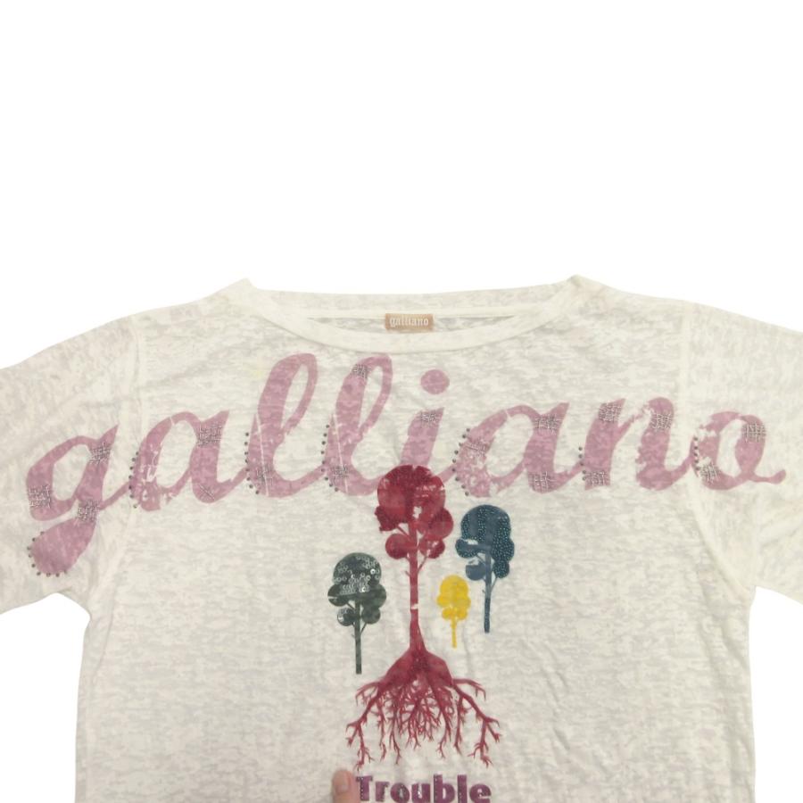 Galliano ガリアーノ シアー Tシャツ カットソー ロゴ プリント  
