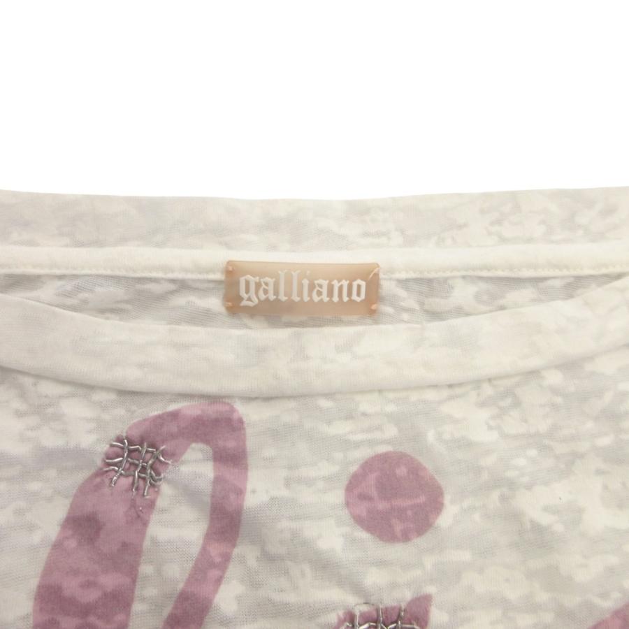 Galliano ガリアーノ シアー Tシャツ カットソー ロゴ プリント  