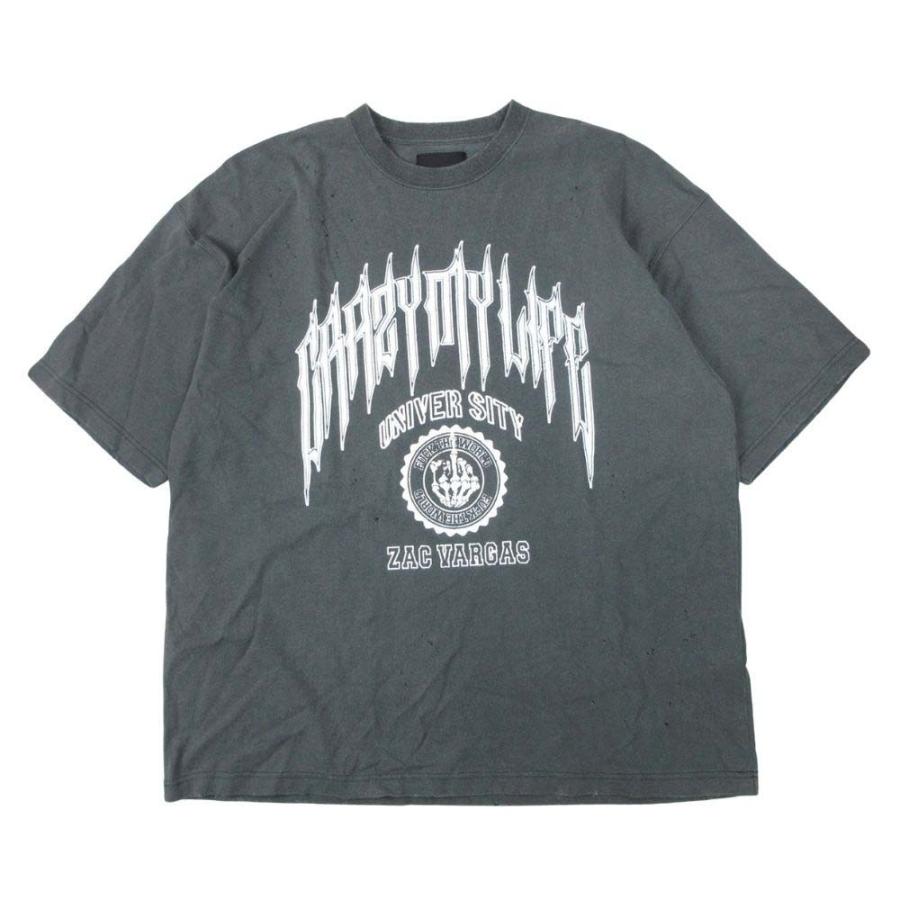 美品 ザックバルガス Z.VARGAS カレッジロゴプリント ダメージ加工 T