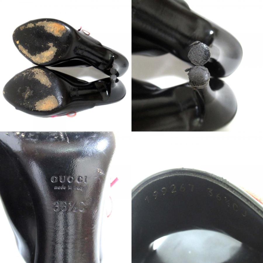 GUCCI（グッチ） 美品 パテントレザー ハイヒール レースアップ 