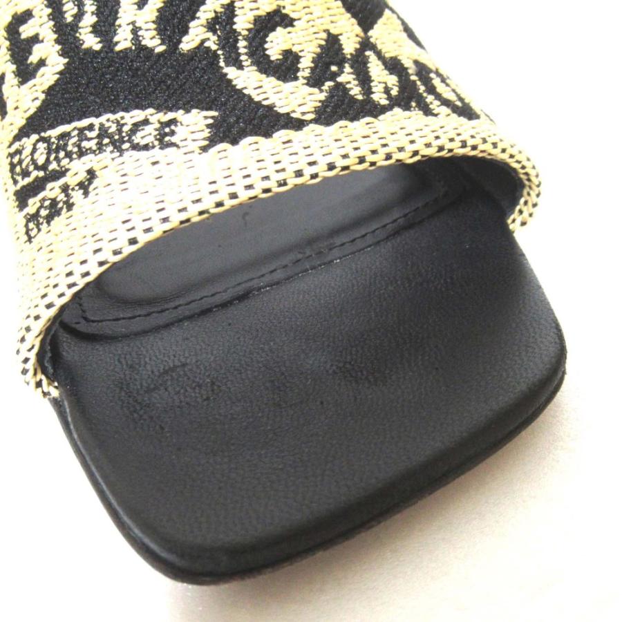 美品 24SS FERRAGAMO フェラガモ ラフィア ジャガード ミュール