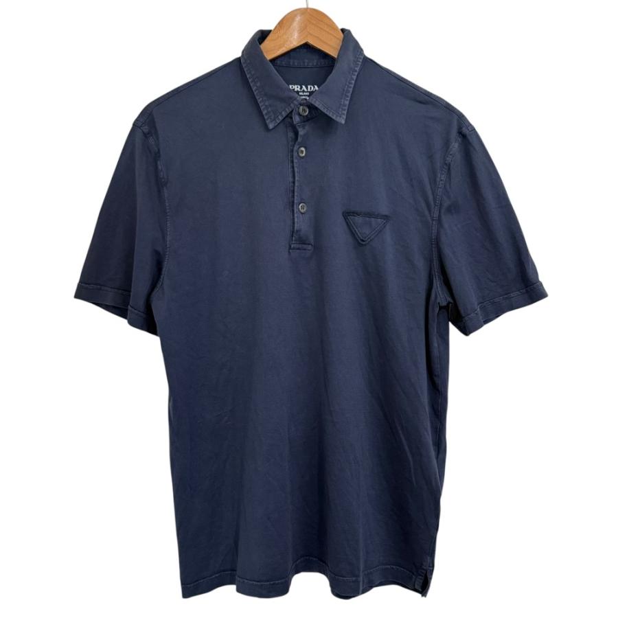 prada ポロシャツ　メンズM PRADA（プラダ） 美品 23AW PRADA USED加工 コットンピケ 半袖