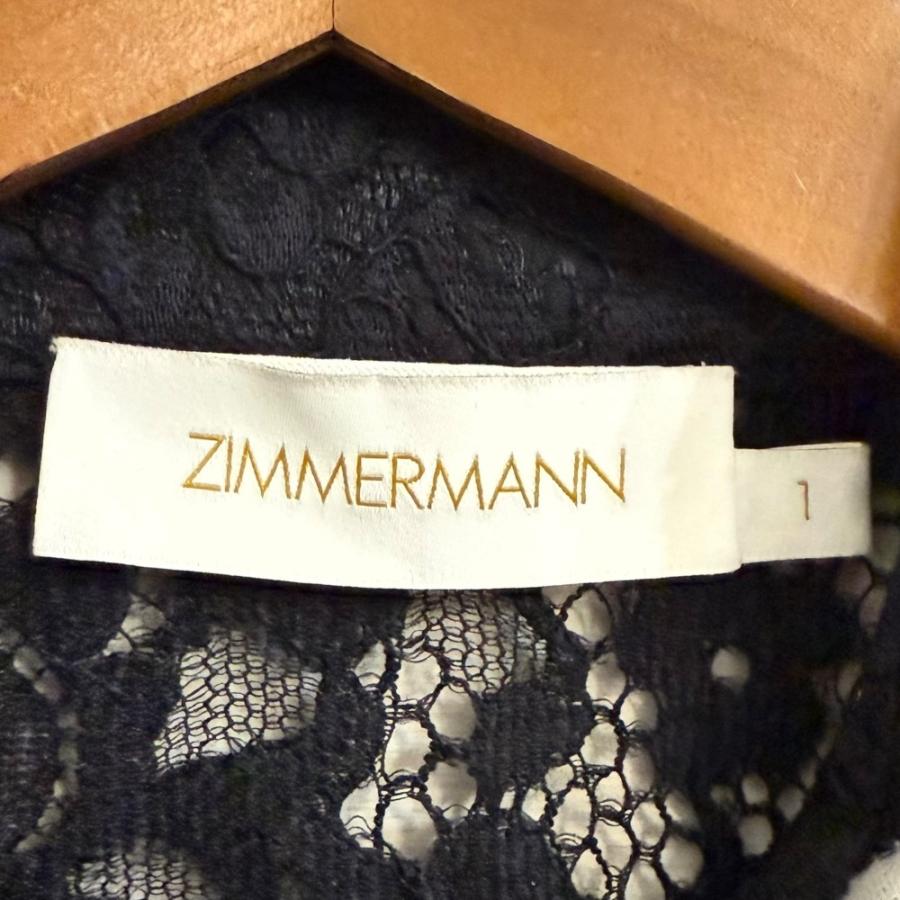 ZIMMERMANN 美品 ジマーマン 長袖 ひざ丈 レース シャツワンピース 1