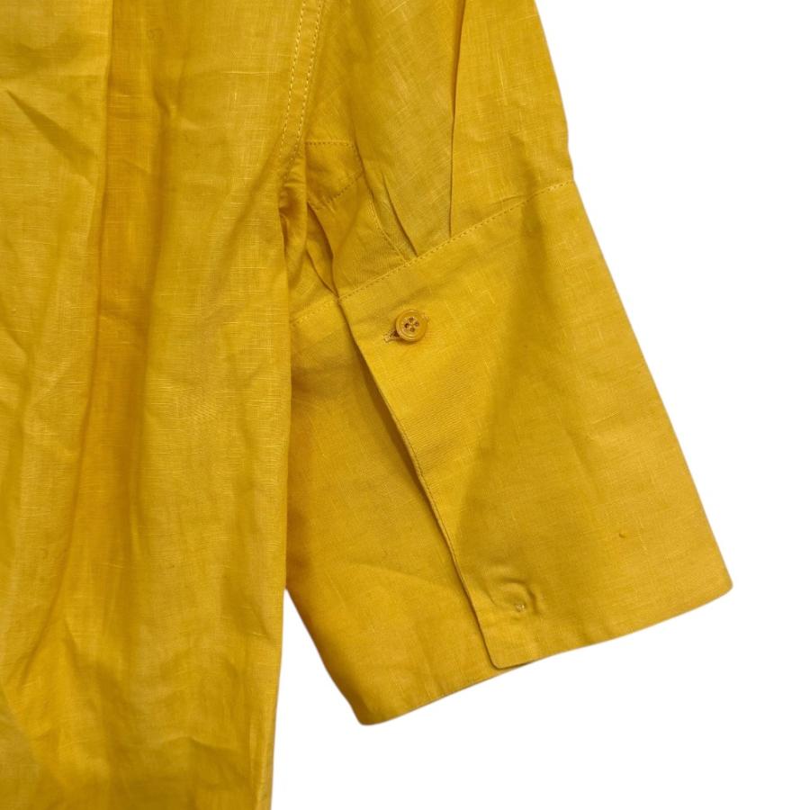 美品 Loro Piana ロロピアーナ リネン100％ 比翼仕立て 半袖 シャツ イエロー レディース 古着 中古 USED Loro Piana（ロロピアーナ） 美品 リネン100％ 比翼仕立て 半袖 シャツ