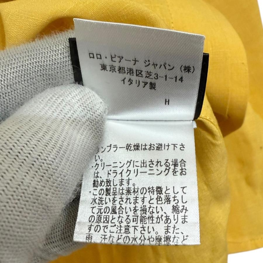 美品 Loro Piana ロロピアーナ リネン100％ 比翼仕立て 半袖 シャツ イエロー レディース 古着 中古 USED Loro Piana（ロロピアーナ） 美品 リネン100％ 比翼仕立て 半袖 シャツ