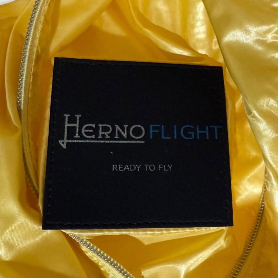 美品 24SS HERNO FLIGHT ヘルノ ジップアップパーカー ナイロンジャケット サイズ42 イエロー レディース 古着 中古 USED HERNO（ヘルノ） 美品 24SS HERNO FLIGHT ジップアップパーカー