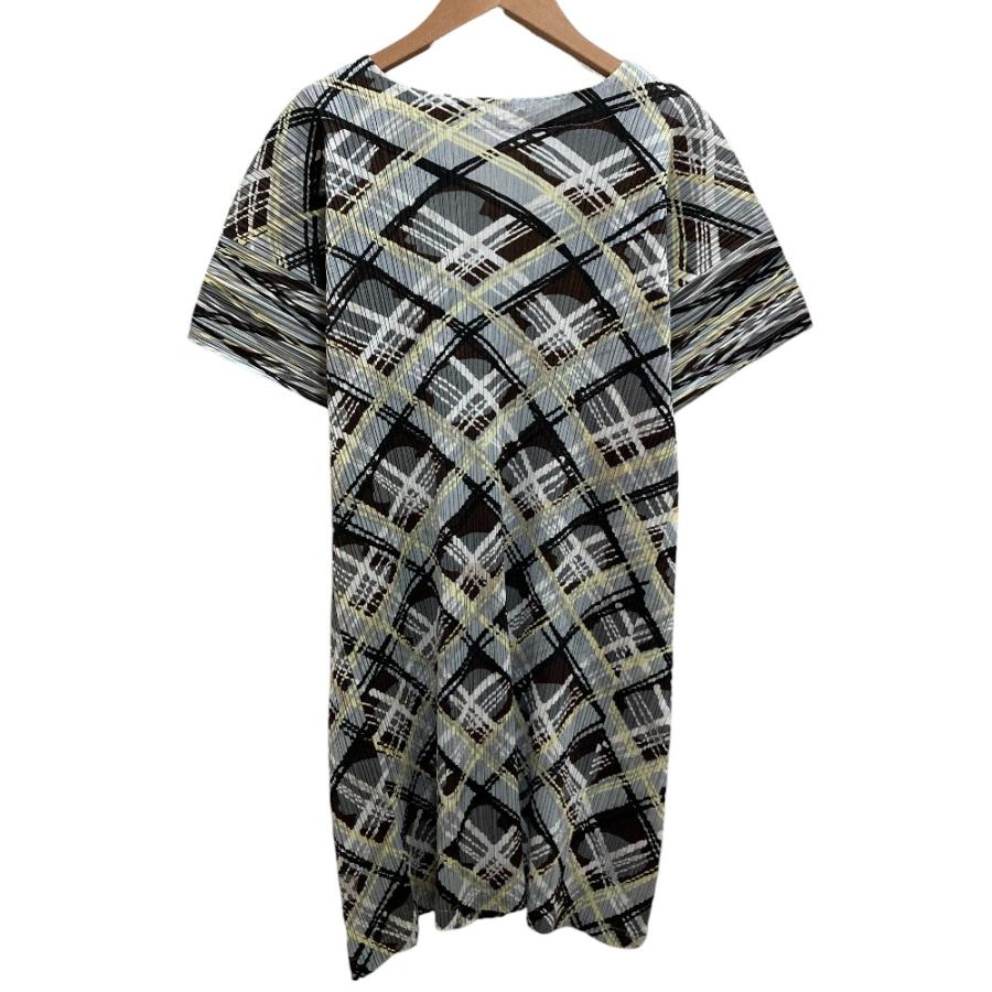 イッセイミヤケ プリーツプリーズ　ワンピース　チェック柄 PLEATS PLEASE（プリーツ プリーズ） 美品 PLEATS PLEASE ISSEY MIYAKE