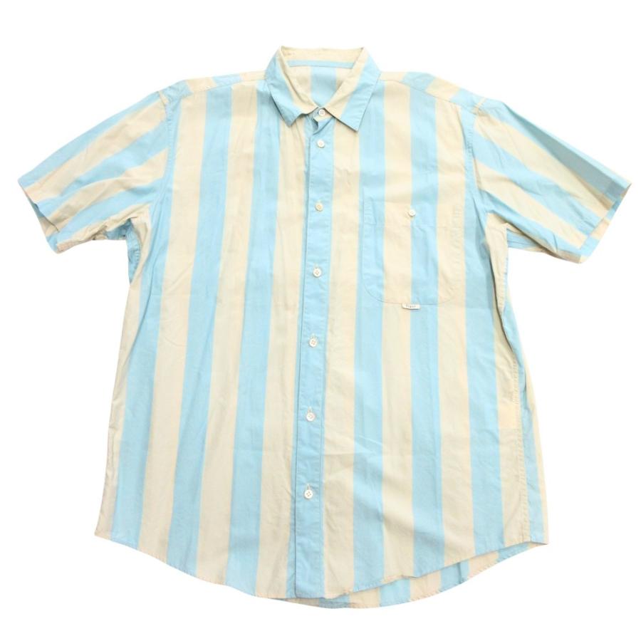 （新品・タグ付き）パパス　コットン　ストライプシャツ PAPAS（パパス） 良品 ストライプ シャツ カットソー ブラウス リネン