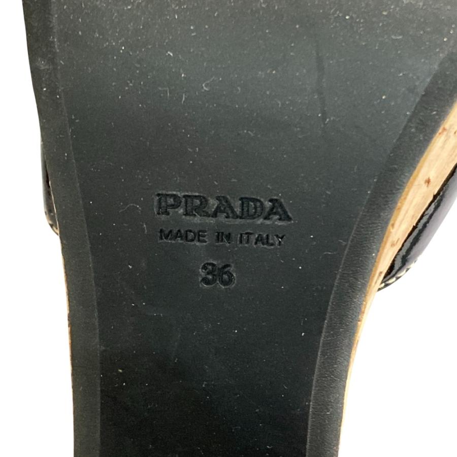 PRADA（プラダ） 良品 フラワーモチーフ プラットフォームサンダル