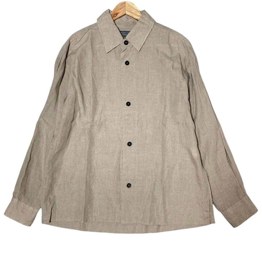 美品 マーガレットハウエル リネン プルオーバーシャツ S バンドカラー MARGARET HOWELL（マーガレットハウエル） 美品 24SS MARGARET HOWELL