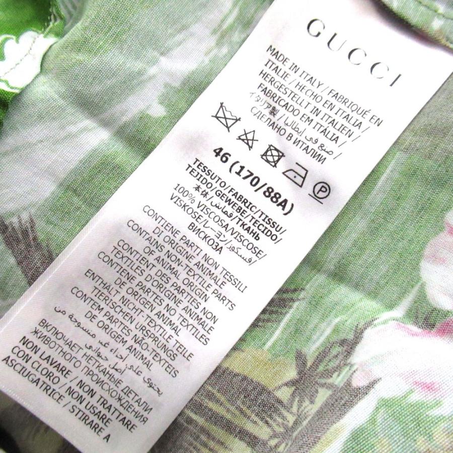 GUCCI（グッチ） 美品 ハイビスカス柄 バックプリント 半袖 オープン
