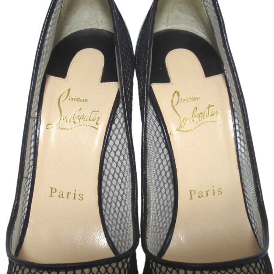 極美品クリスチャンルブタン　レースメッシュブーティ　グリッターパンプス　22.5 Christian Louboutin（クリスチャンルブタン） 美品 ポインテッドトゥ