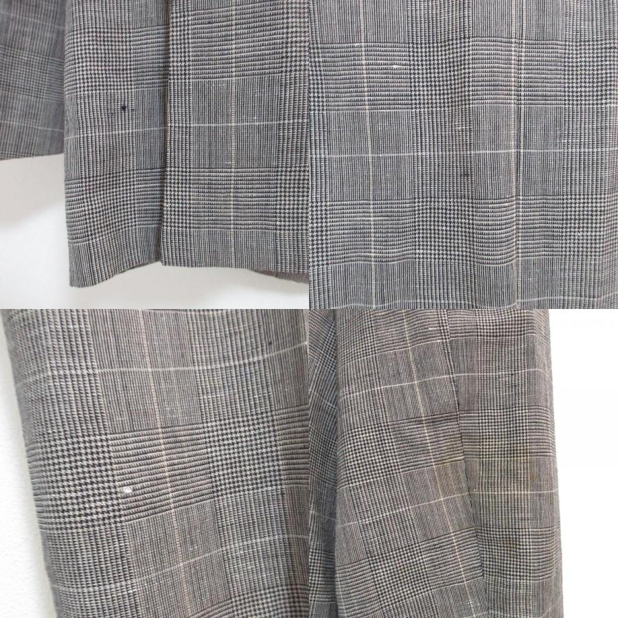 【DUNHILL】ダンヒルイタリア製ジャケット グレーチェック48 美品 dunhill（ダンヒル） グレンチェック ウールリネン テーラード