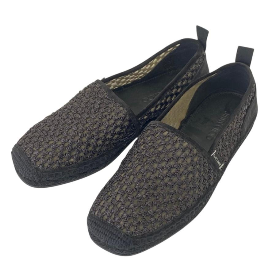 JIMMY CHOO ジミーチュウ クロコ型押し エスパドリーユ スリッポン シューズ サイズ43 約28cm ブルー メンズ 古着 中古 USED JIMMY CHOO（ジミーチュウ） 新品同様 メッシュ エスパドリーユ
