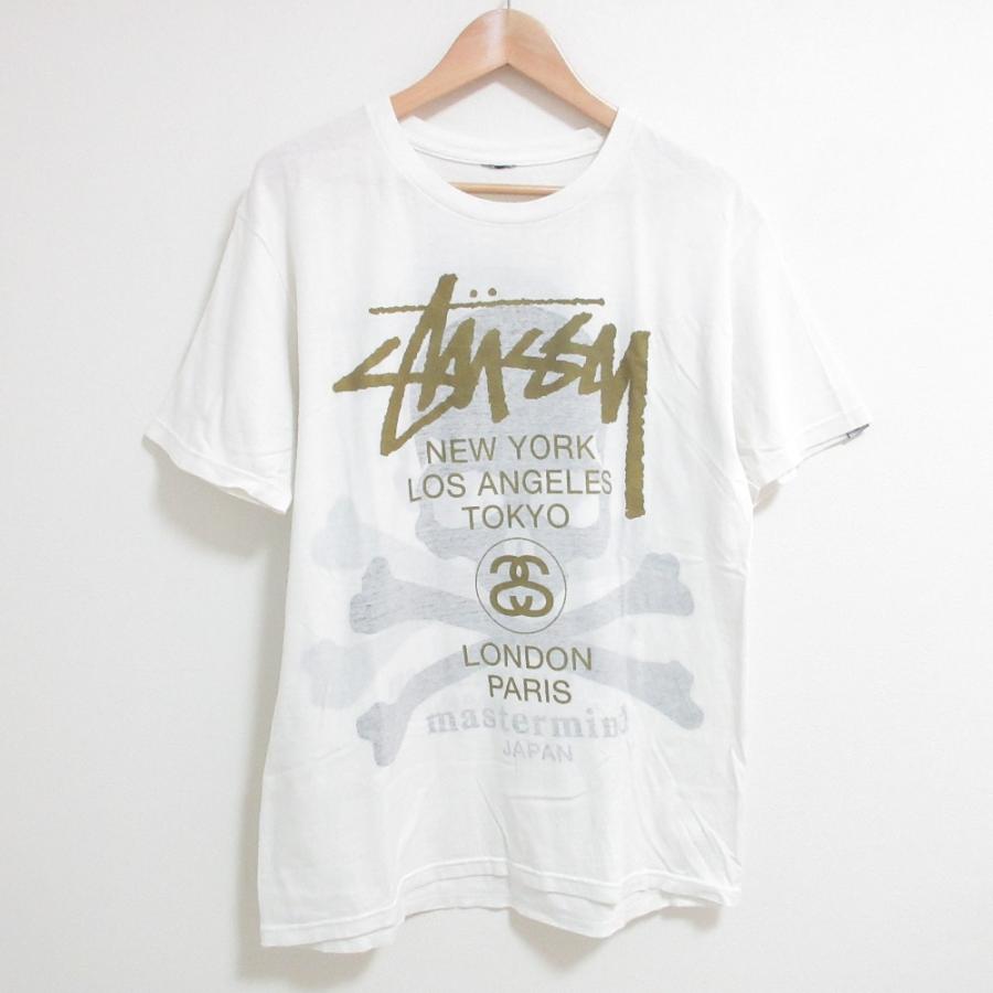 STUSSY ステューシー 良品 マスターマインド コラボ Shadow Skull WT Tee ロゴ スカルプリント 半袖 Tシャツ カットソー ホワイト メンズ 古着 中古 ブランド古着のリュクス - 通販 - Yahoo ショッピング