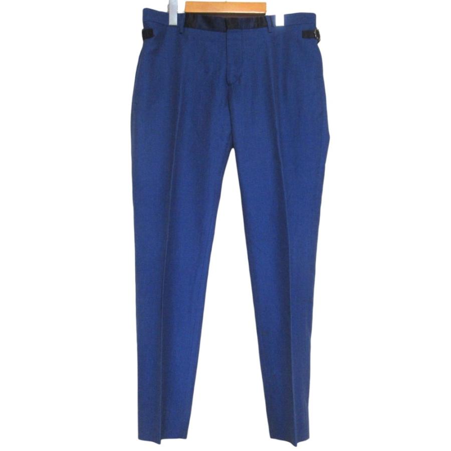 ETRO エトロ 裏地ペイズリー柄 スラックス パンツ サイズ50 ブルー メンズ 古着 中古 USED ETRO（エトロ） 裏地ペイズリー柄 スラックス パンツ サイズ50 ブルー