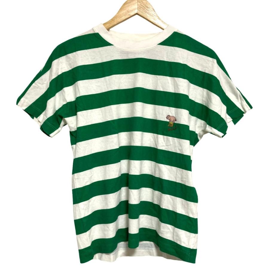 GUCCI（グッチ） 美品 ミケーレ期 ピッグエンブロイダリー ボーダー T