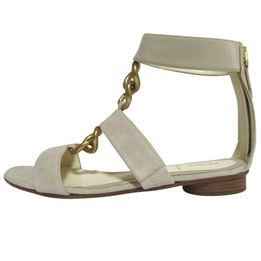 FENDI（フェンディ） 美品 チェーン装飾 アンクルストラップ フラット 