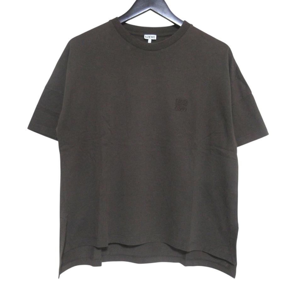 美品 クリーニング済 LOEWE ロエベ アナグラムロゴ刺繍 ボクシーフィット 半袖 Tシャツ S359Y22X58 サイズS ブラウン レディース 古着 中古 USED LOEWE（ロエベ） 美品 クリーニング済 アナグラムロゴ刺繍 ボクシー