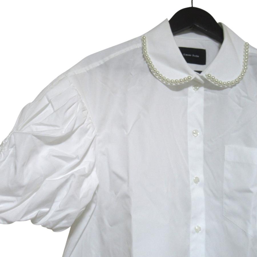 美品 Simone Rocha シモーネロシャ パール装飾カラー ショートスリーブ