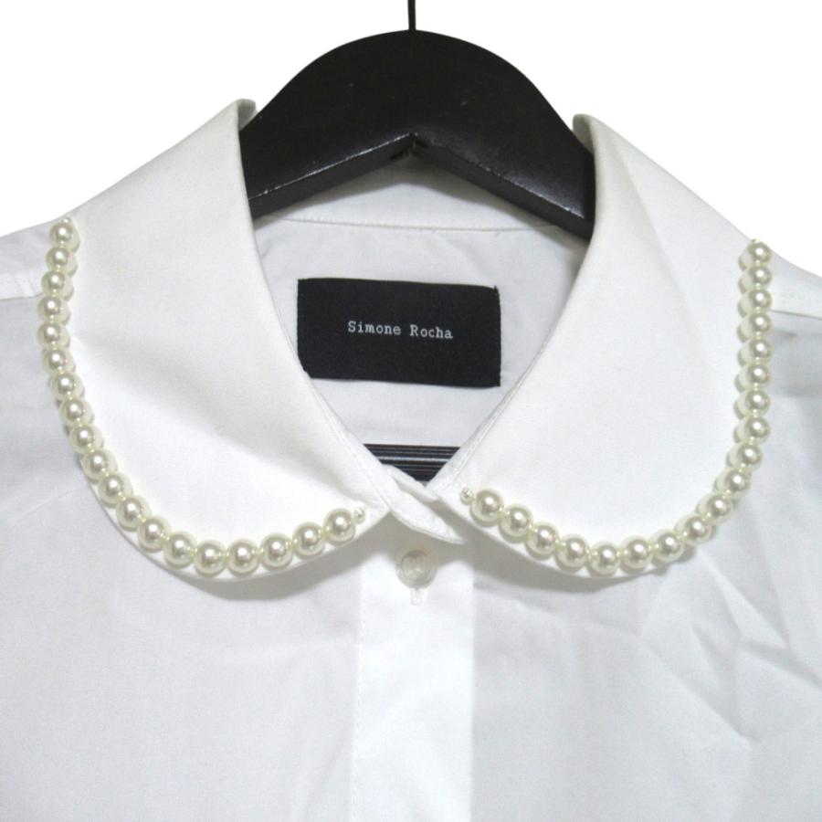 美品 Simone Rocha シモーネロシャ パール装飾カラー ショートスリーブ