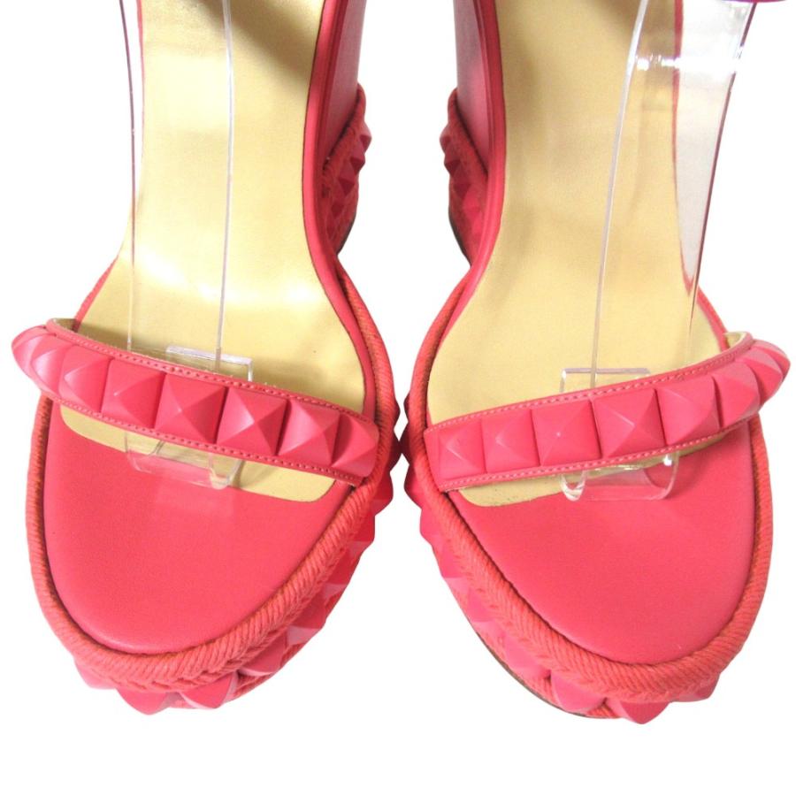 クリスチャン・ルブタン　Cataclou ウェッジサンダル　ピンク Christian Louboutin（クリスチャンルブタン） 良品 スタッズ ウェッジ