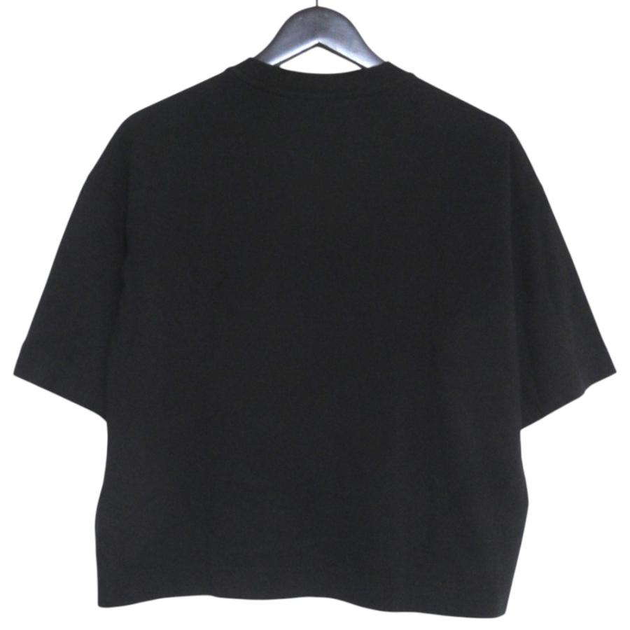 4783【QR鑑定済み】モンクレール☆センターロゴ入りニット ブラック MONCLER（モンクレール） 美品 23SS MONCLER MAGLIA MANICHE CORTE