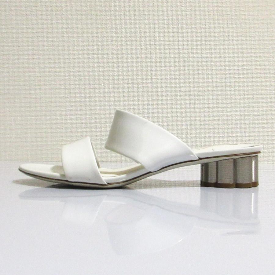 良品 Salvatore Ferragamo フェラガモ レザー ミュールサンダル サイズ 